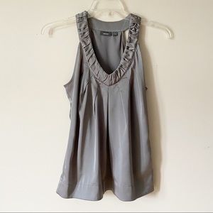 Womens V Neck Sleeveless Gray Top Size 38